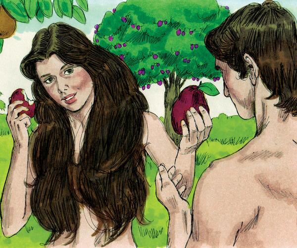 Eve and Adam eating the forbidden fruit Eve and Adam eating the forbidden fruit