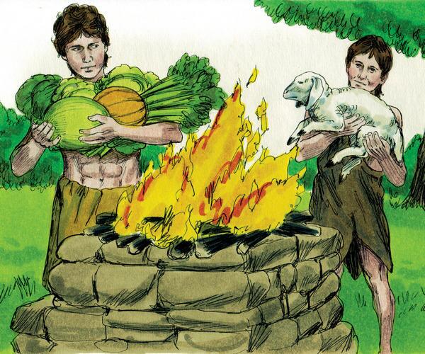 Cain and Abel bringing their offerings to God Cain and Abel bringing their offerings to God